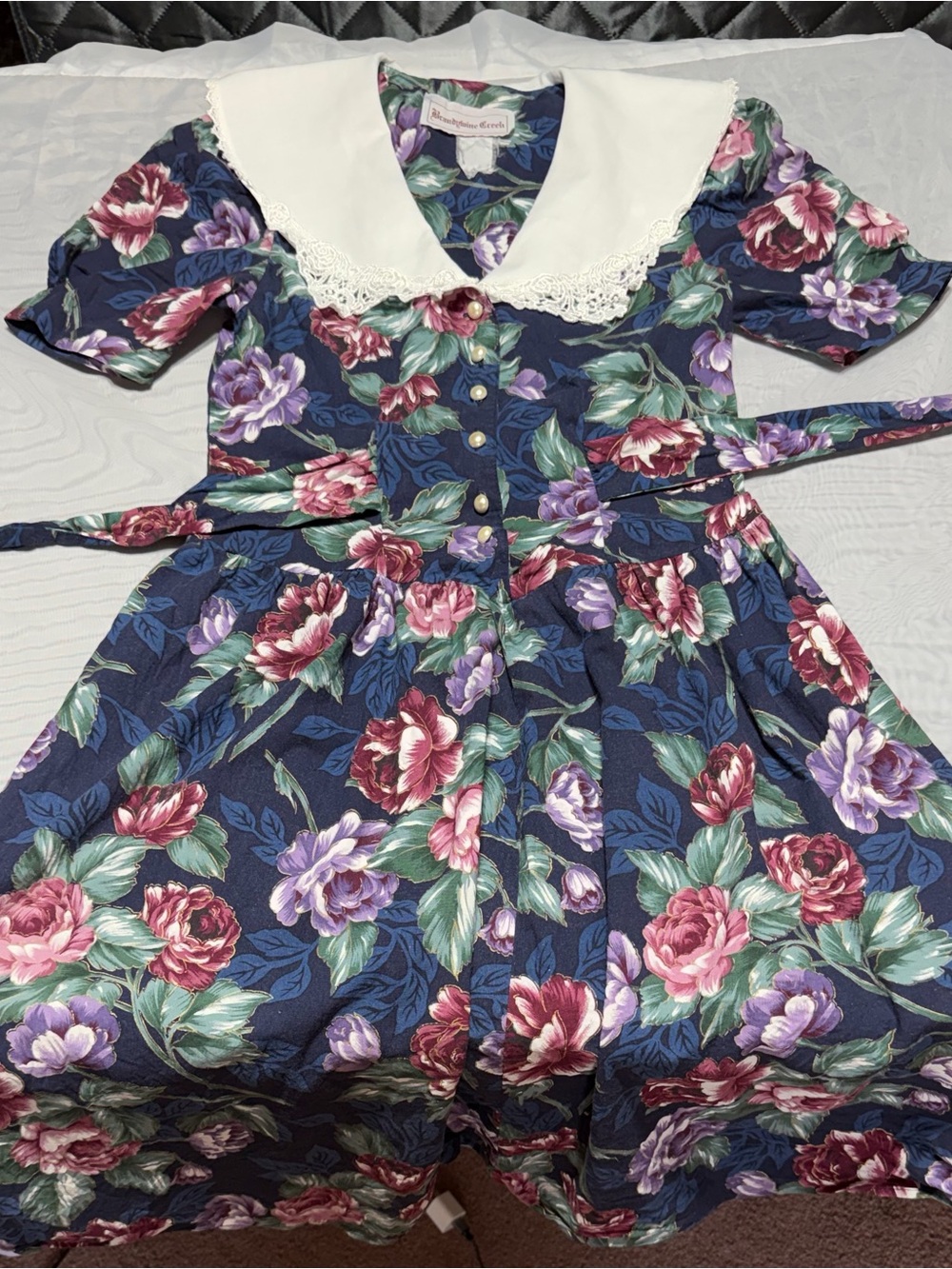 Vintage 80s Brandywine Creek Floral Prairie Dress
